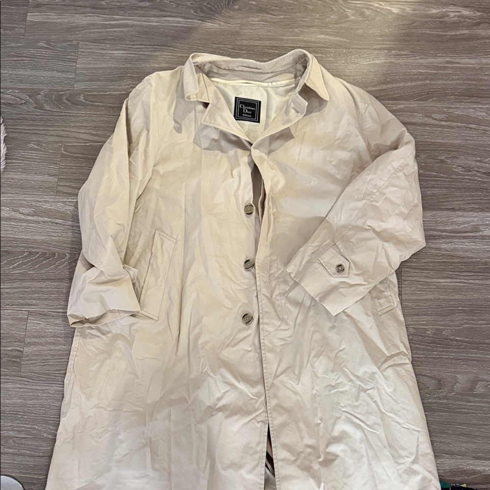 VINTAGE CHRISTIAN DIOR men’s khaki trench coat